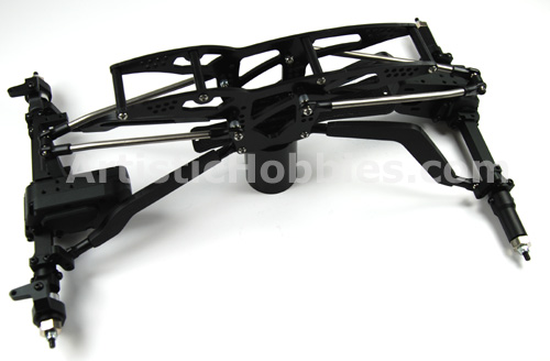 Another picture of the chassis but attached to a set of Bull 2 competition rock crawler Axels (MOA). 